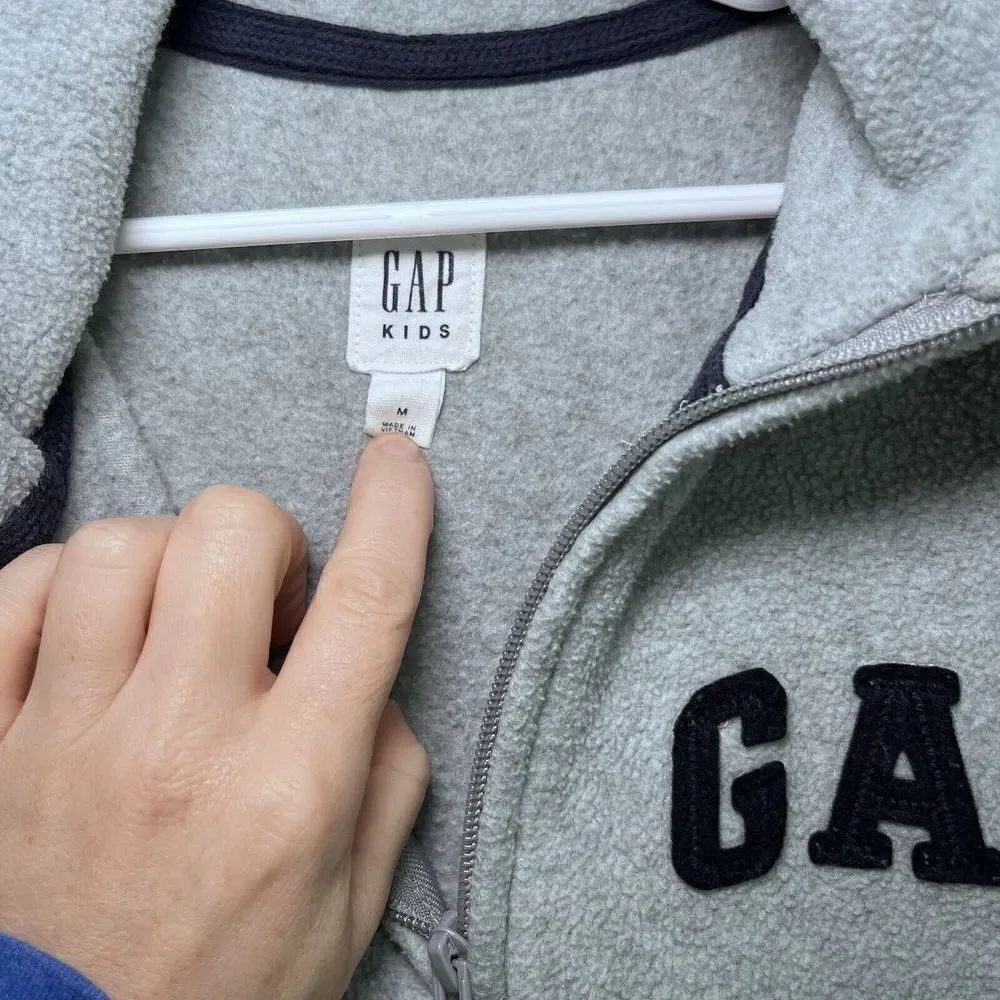 Gap Kids - Boys 1/4 Quarter Zip Fleece Pullover Sweatshirt - Gray‎ - Size Medium